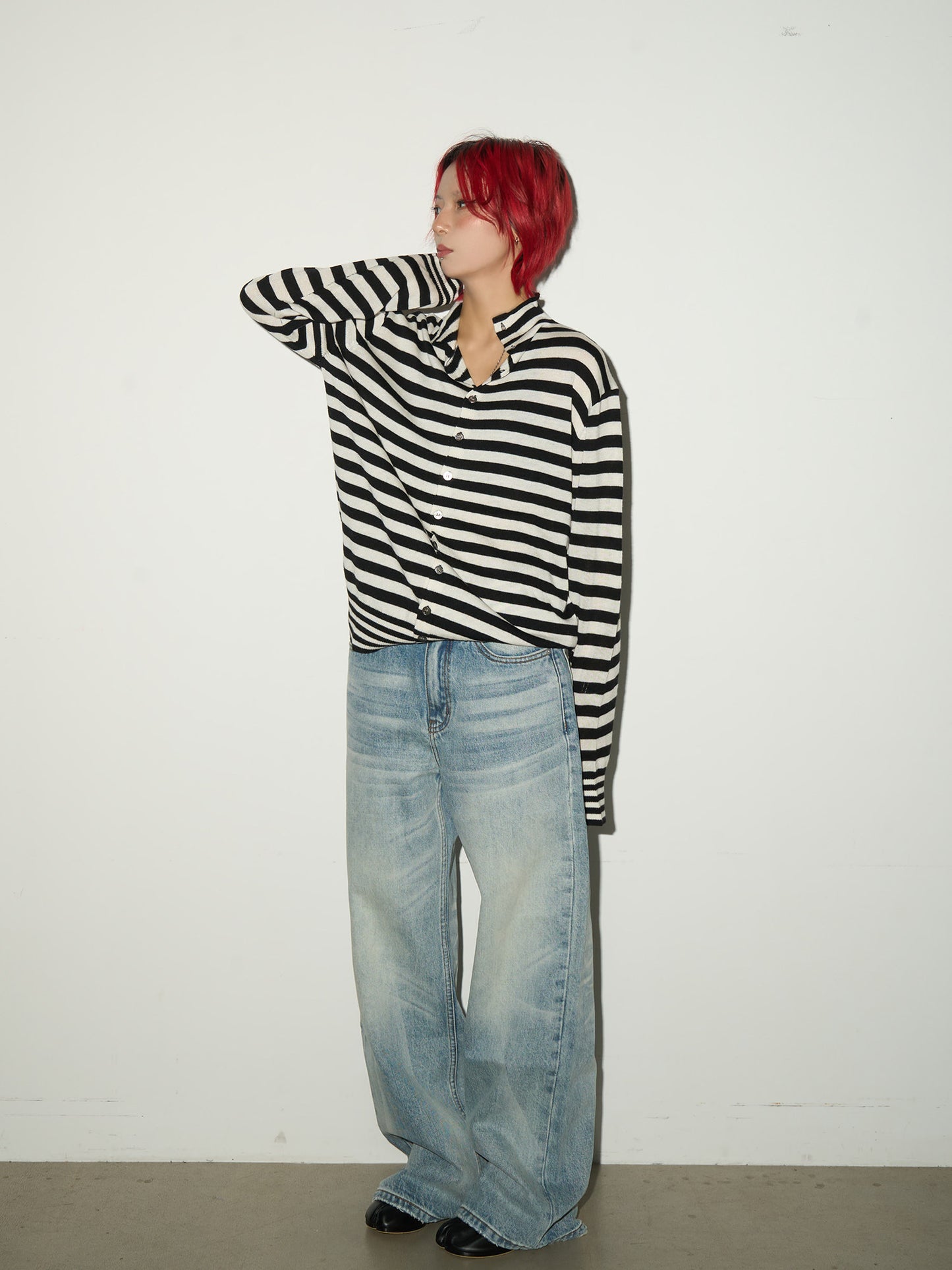 Washed Wide Leg Denim Jeans NA9189