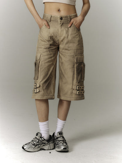 Washed Damage Workwear Wide Leg Pants NA8882