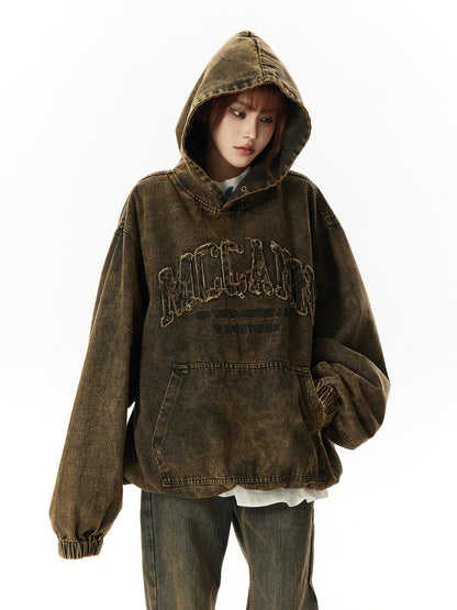 Washed Logo Patchwork Hoodie NA2978