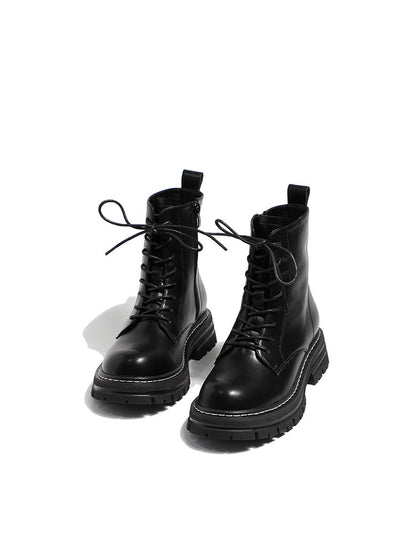 Chunky PU Leather Combat Boots NA8666