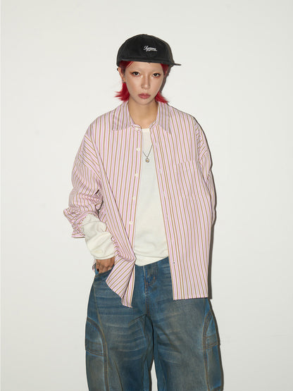 Stripe Oversize Long Sleeve Shirt NA9029