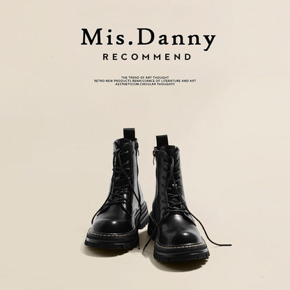 Chunky PU Leather Combat Boots NA8666