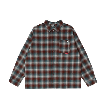 Oversize Checkered Long-Sleeve Shirt NA2466