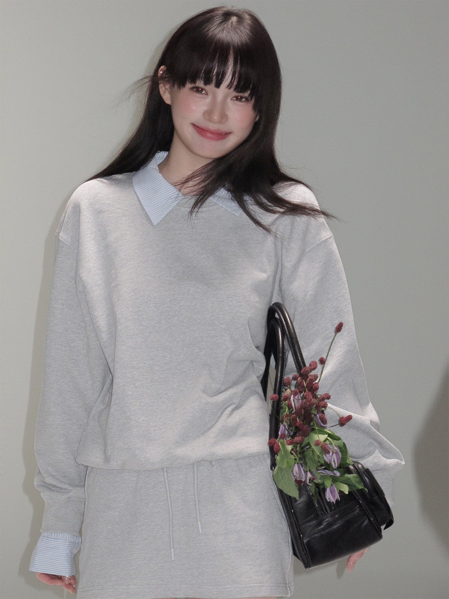 Skin-Friendly Knit Sweater & Short Skirt Setup NA8783