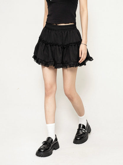 High Waist Frills A-line Ballet Style Skirt NA2593