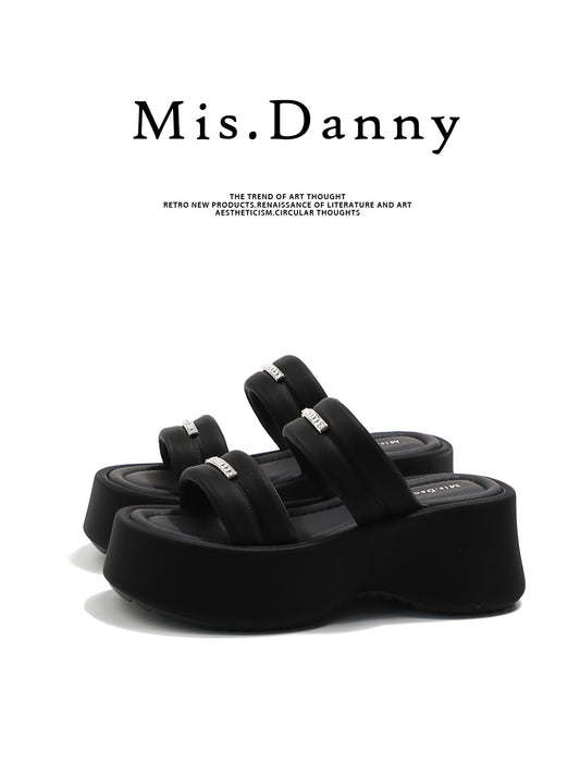 Metal Buckle Platform Thick Sole Sandals NA8740