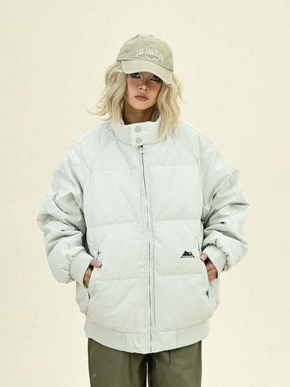 Oversize Stand Neck White Duck Down Jacket NA6250