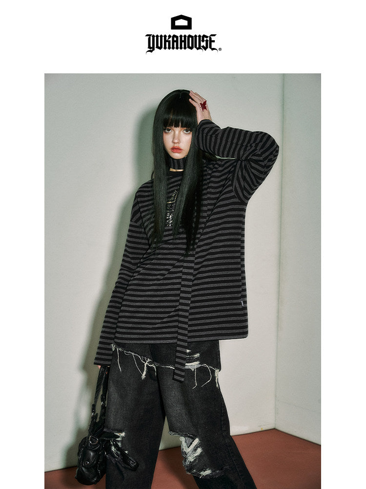 Star Stripe Oversize Long Sleeve T-Shirt & Tank Top NA8919