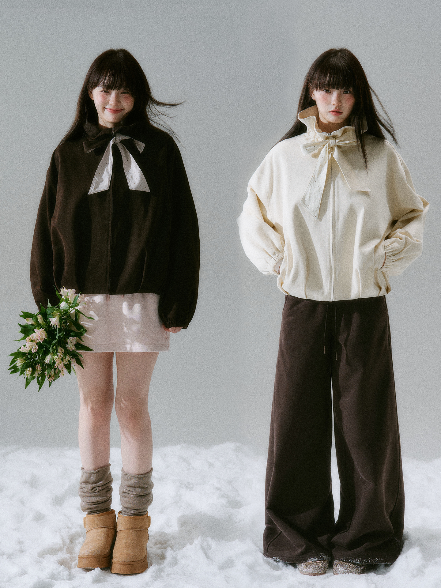 Bow Tie Collar Oversize Jacket NA8858