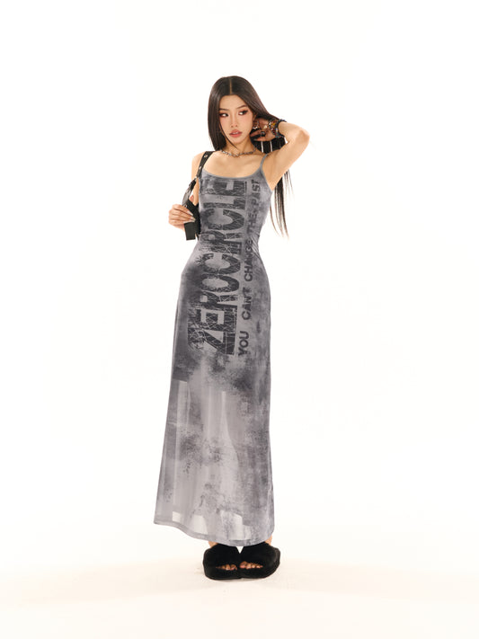 Graffiti Print Camisole Dress NA3890