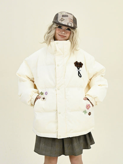 Oversize Standing Neck Puffer Jacket NA6465