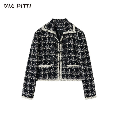 Short Plaid Wool Jacket NA5082