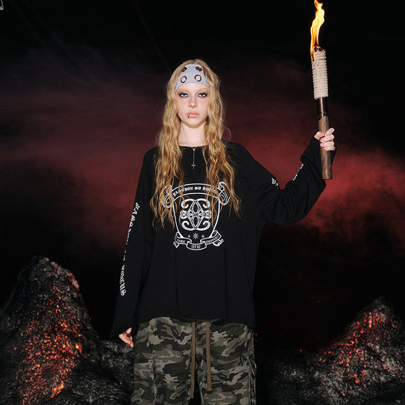 Graphic Print Long Sleeve T-Shirt NA8934