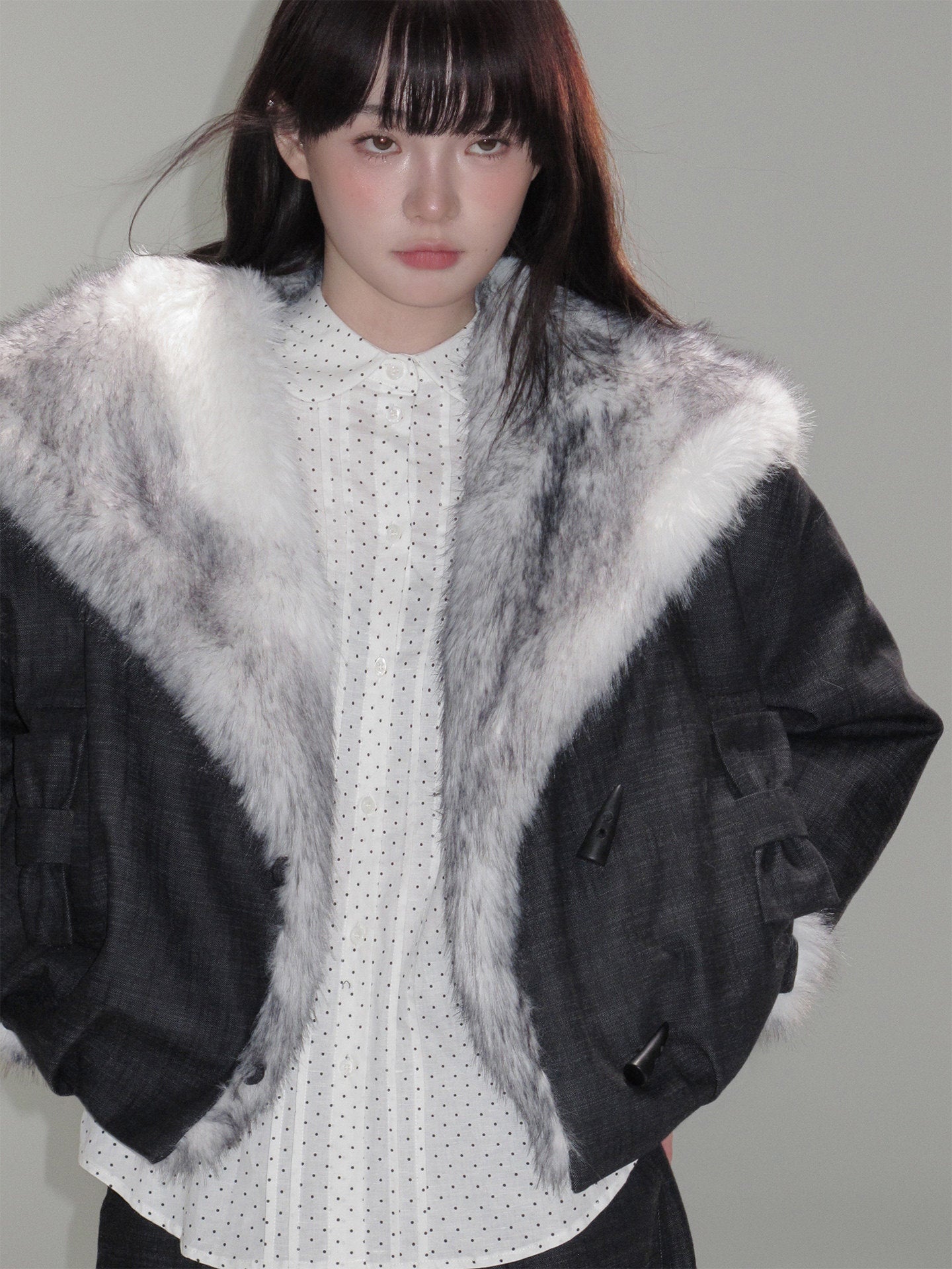 Plush Flower Bud Short Jacket NA8788