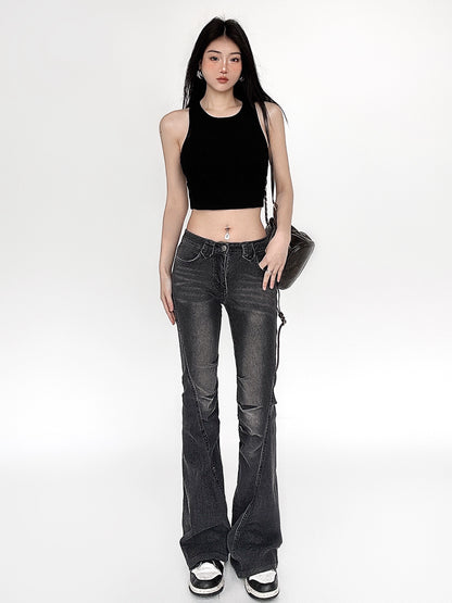 Low Waist Micro Flare Denim Jeans NA4560