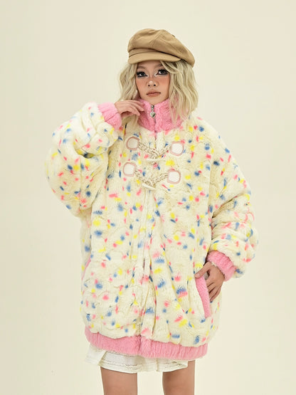 Polka Dot Boa Quilting Jacket NA6408