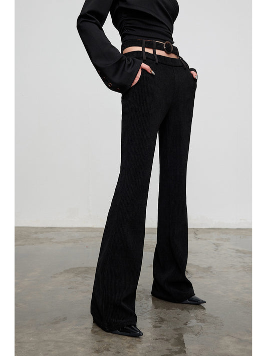 Open-waisted Cut-out Flare Knit Trousers NA4221