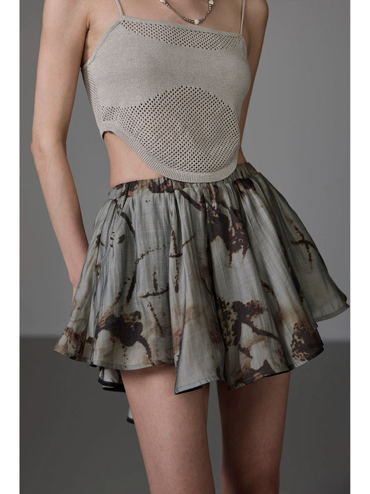 Print Short Skirt NA4290