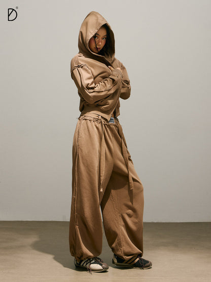 Fringe Logo Hoodie & Fringe Wide Leg Sweatpants Setup NA8950
