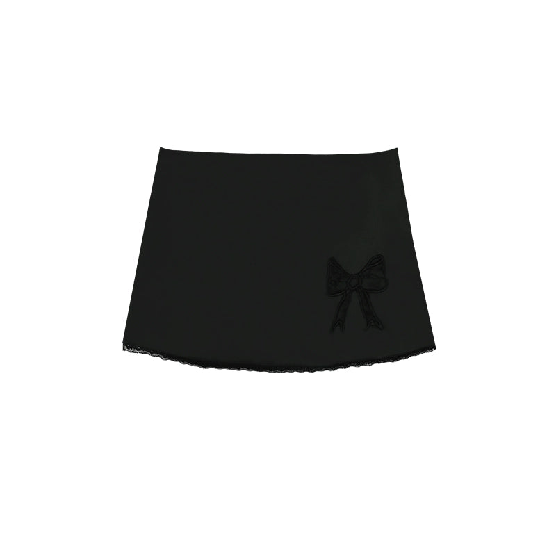 Satin Short A-line Skirt NA4077