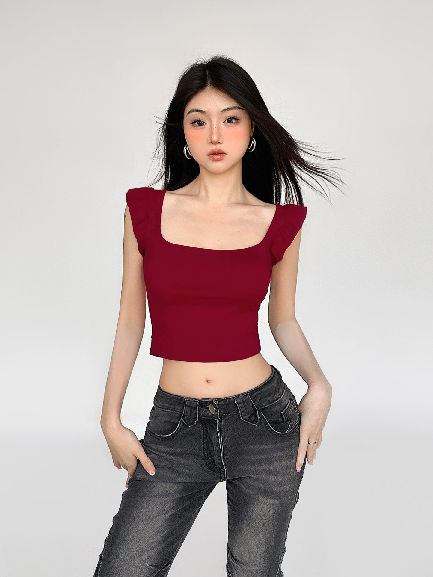 Square Neck Slim Fit Tank Top NA4495