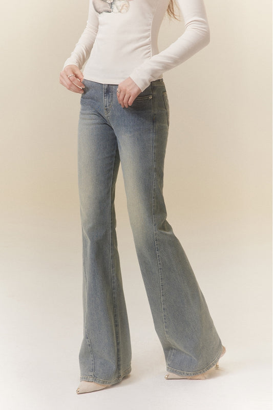 Wide-Leg Flare Denim Jeans NA4037