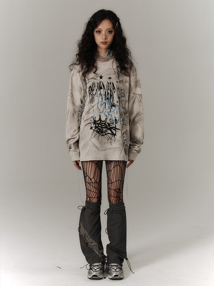 Vintage Dirty Wash Graphic Sweatshirt NA8906