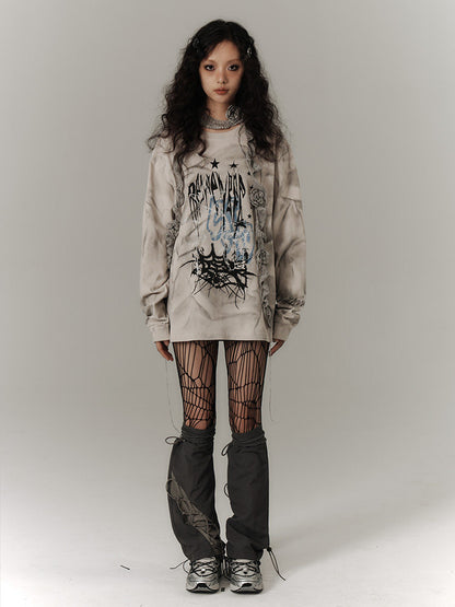 Vintage Dirty Wash Graphic Sweatshirt NA8906