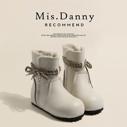 Fake Fur Lined Rope Laces Snow Boots NA8644