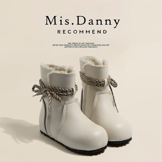 Fake Fur Lined Rope Laces Snow Boots NA8644