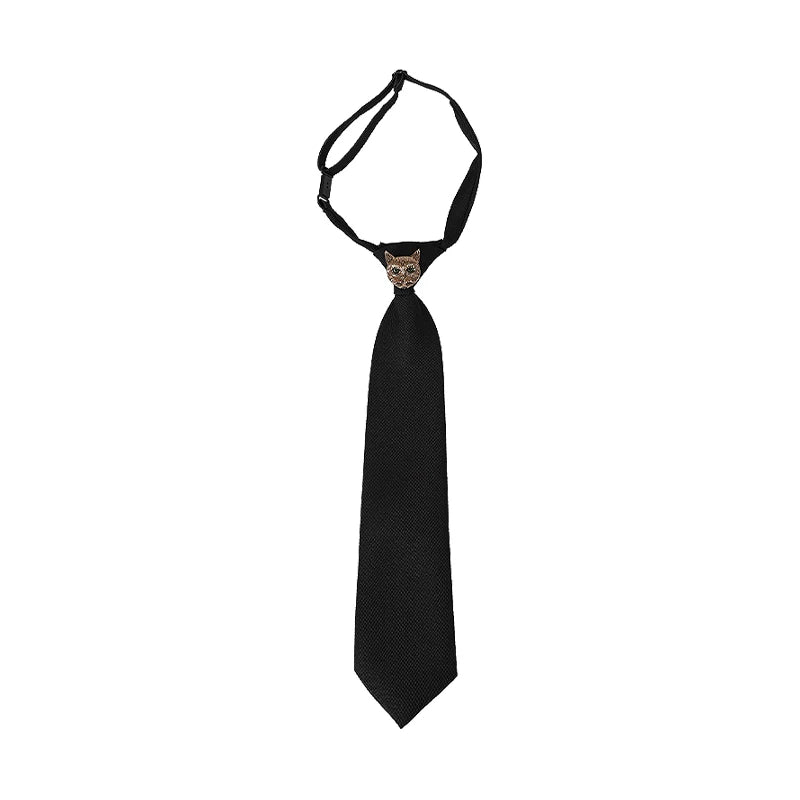 With Cat Pin Standalone Neck Tie NA8396
