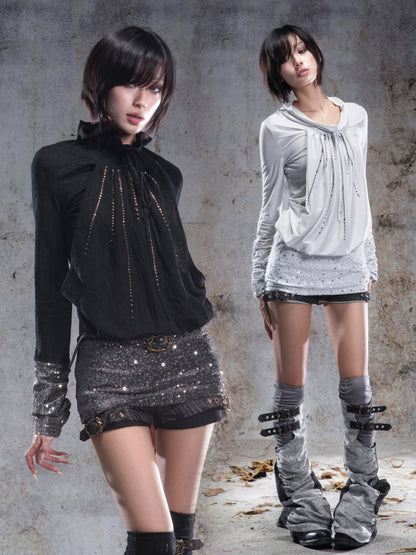 Original 2-Way Pullable Neck Gothic Style Blouse NA8359