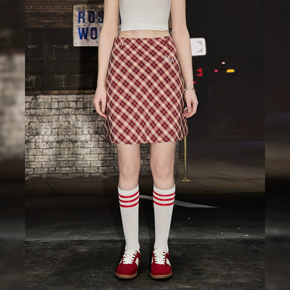 Checkered A-line Half Skirt NA3220