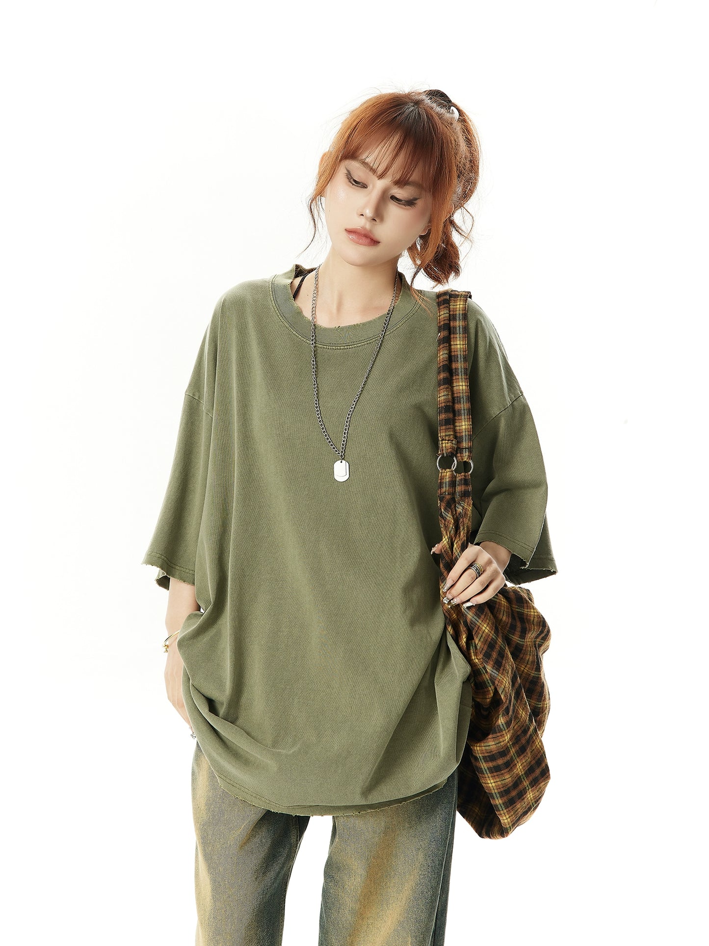 Washed Oversize Short Sleeve T-shirt NA2981