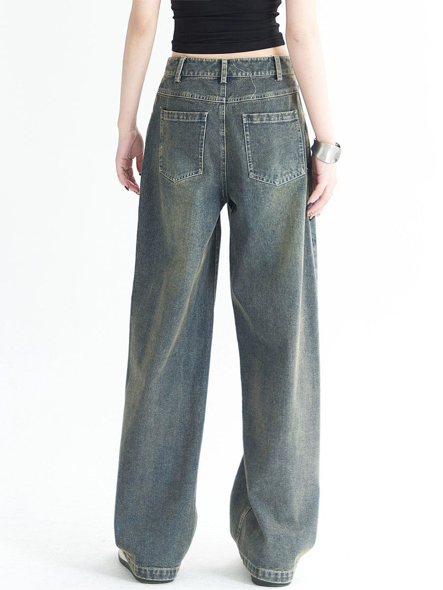 Washed wide-leg denim jeans NA2751