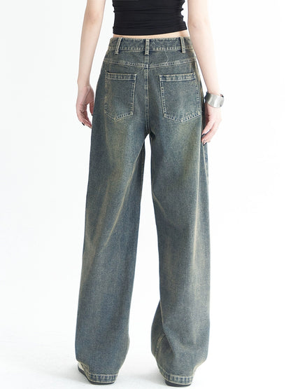 Washed wide-leg denim jeans NA2751