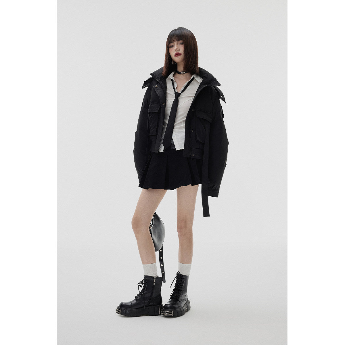 Short Standing-Collar Oversize Down Jacket NA8909