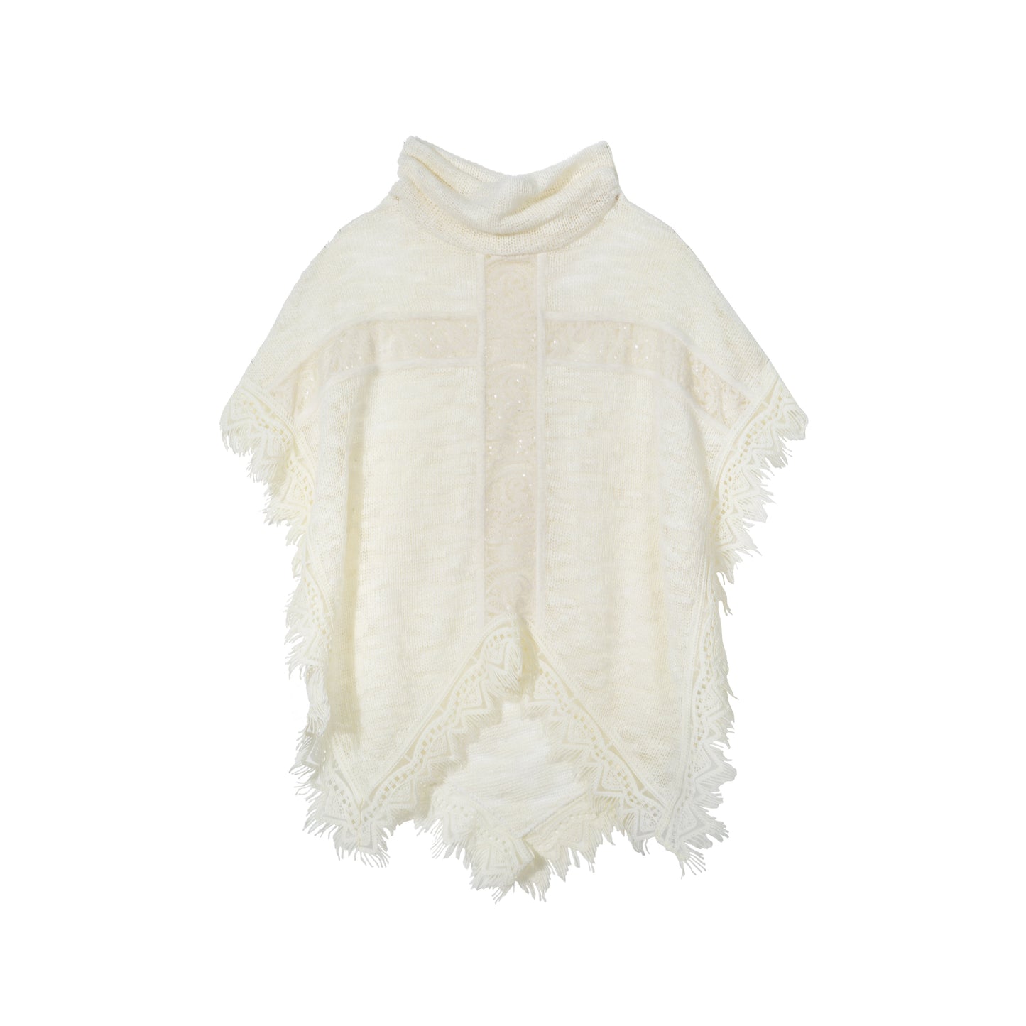 Punk Cross Cape Asymmetric Fringe Knit Sweater NA8355