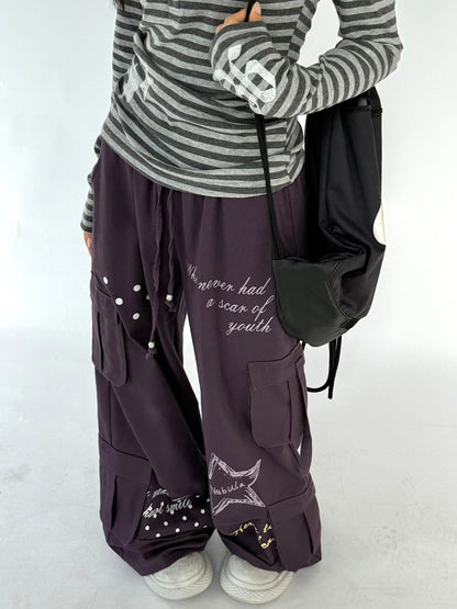 Multi-Pocket Polka Dot Straight Pants NA9250