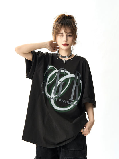 Graffiti Print Short Sleeve T-shirt NA2991