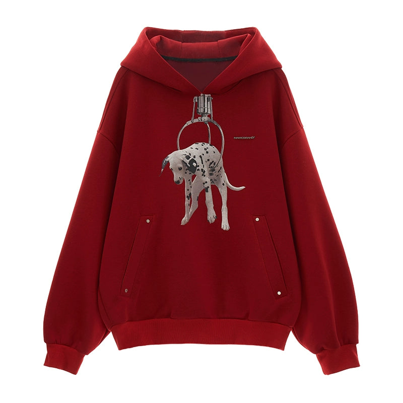 Dog Print Oversize Hoodie NA5712