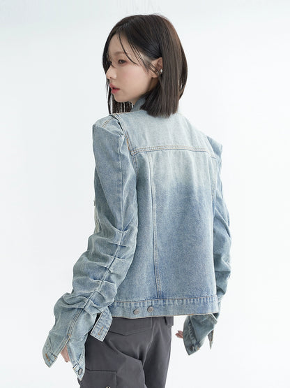 Shoulder Design Short Denim Jacket NA2733