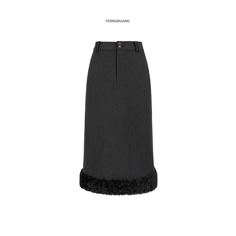 Fur Tweed Skirt NA4243