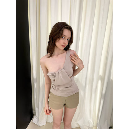 Irregular Tie Off Shoulder Tank Top NA5954