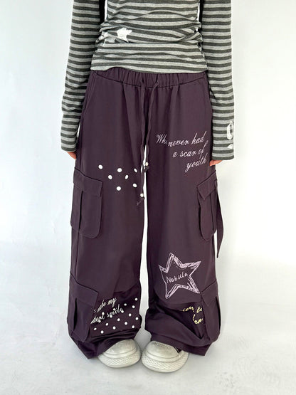 Multi-Pocket Polka Dot Straight Pants NA9250