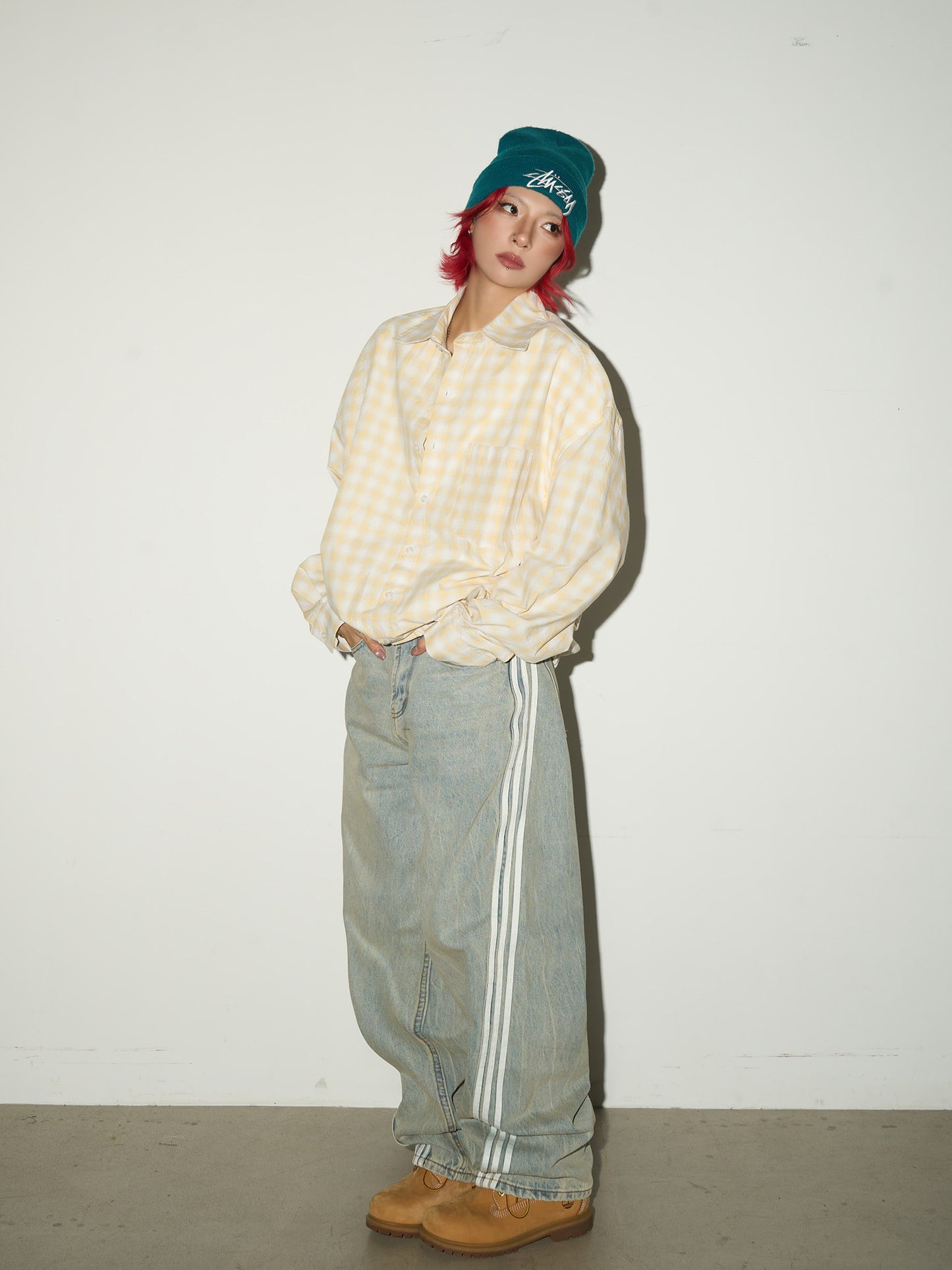 Three-Stripe Damage Denim Jeans NA9057