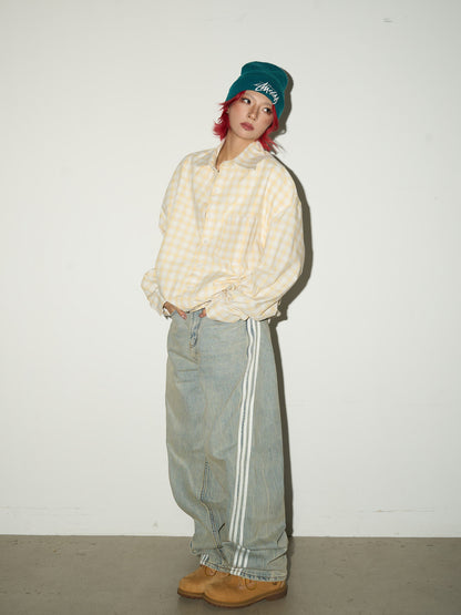 Three-Stripe Damage Denim Jeans NA9057