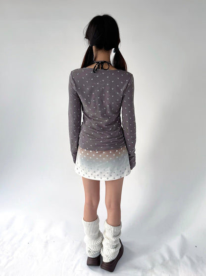 Graphic Print A-Line Short Skirt NA9265