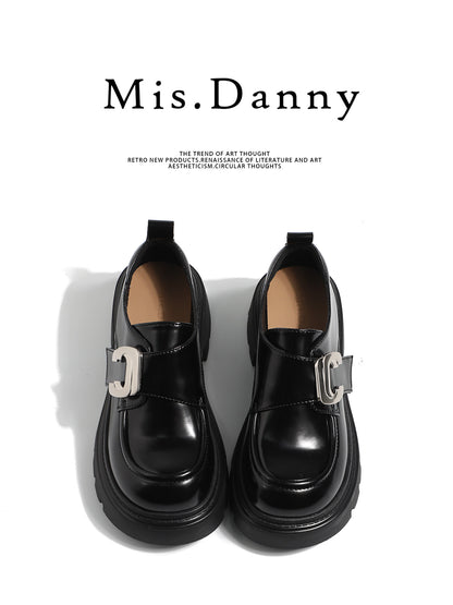 Metal Buckle Platform Thick Sole Loafers NA8736