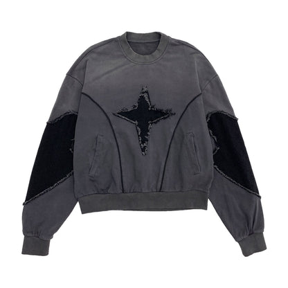 Star Damage Panel Sweatshirt  NA9081